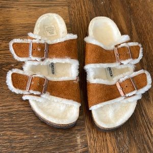 Birkenstocks - Arizona Shearling Suede Leather